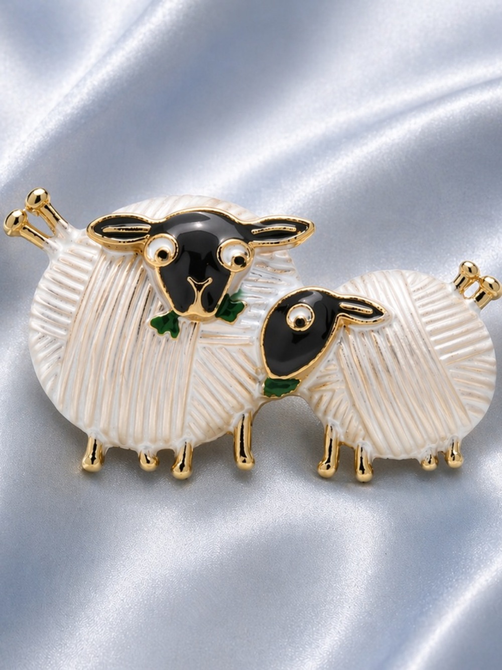 Cute White Lamb Sheep Unique Animal Brooch